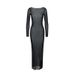 Aria Basics Aria Basics 2025 European And American Style Summer New Sexy Women's Fashion Hot Girl Slim Mesh See-through Off-shoulder Sleeve Long_ecoleips.com