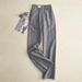 Suitable For All Seasons 6363 # New Spring And Autumn Simple Cotton Wide-Leg For Women High-Waist Draped Loose Linen Straight-Leg Long Pants_ecoleips.com
