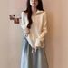Early Spring New Style Zippered Lapel Ribbed Cardigan For Women, Autumn Winter Korean Version, Casual And Versatile Knit_ecoleips.com