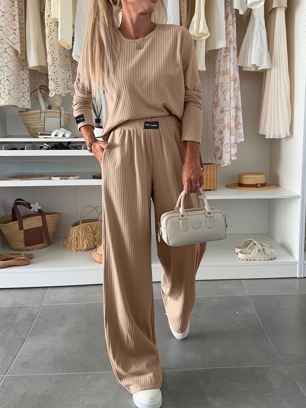 Women's Clothing High-Waisted Slim Straight Leg Pants Casual Flowy Suit Autumn/Winter Regular Fit_ecoleips.com