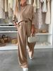 Women's Clothing High-Waisted Slim Straight Leg Pants Casual Flowy Suit Autumn/Winter Regular Fit_ecoleips.com