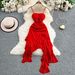 Elegant French Style Slip Dress with Padded Bra Starry Sky Shimmering Sequins Slim Fit Irregular Design Women's New Style Dress_ecoleips.com