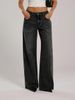 Women's Retro Low-Waisted Wide Leg Jeans Sexy Straight Leg Denim Blue Basic Versatile Washed Jeans For Casual Wear_ecoleips.com