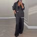Women’s Stylish Ribbed Blazer & Pants Set – Elegant Office & Casual Outfit | Stretch Fit Two-Piece Suit_ecoleips.com