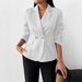 Women's Autumn/Winter Faux Pocket Two Button Solid Color Suit Lapel Lightweight Coat Elegant England Style Outerwear_ecoleips.com