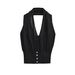Aria Basics Aria Basics Cross-border Women's Clothing Wholesale 2025 Summer New Solid Color Backless V-neck European And American Style Halter_ecoleips.com