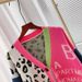 Statement Patchwork Cardigan – Oversized Knit Sweater With Denim Sleeves & Leopard Print | 4 Bold Colors (One Size)_ecoleips.com