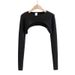 European And American Niche Pure-desire Girl's Short Vest-style Outerwear, Half-length Layered Cover-up, Long-sleeved_ecoleips.com