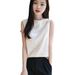 2025 Model New Chinese Style Ruffled Collar Sleeveless Vest Women, Lace Inner Top, Stylish And Sweet Knitwear For Women_ecoleips.com