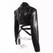 2025s Queen Style Mini Suit 2025 With Full Swing, Cross Straps, Waist Cinching, Chest Revealing, Long Sleeved PU Leather Short_ecoleips.com