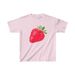 American Retro Y2K Millennium Style Strawberry Print Short-sleeve T-shirt For Women, Slim Fit, Off-shoulder, Trendy Crop_ecoleips.com