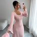 Cross-border European American High-end Style Slim-fit Simple Long-sleeve Dress Women's Clothing 2025 Autumn And Winter_ecoleips.com