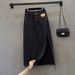 High-Waisted Side Slit Denim Skirt for Women Slimming A-Line Bodycon Midi Skirt Summer 2021 Trendy Instagram-Friendly_ecoleips.com