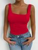 Aria Basics Aria Basics 2025 European And American Cross-border New Women's Sleeveless Camisole With Square Neckline, Casual Basic Crop Top_ecoleips.com