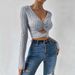 2026 New Fashion Women's Clothing Ins Sexy Wind V-Neck T-Shirt Spring And Autumn Careful Machinery Open Navel Slim Short Top_ecoleips.com