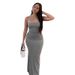 Women's Clothing Women's Slimming Spaghetti Strap Skirt Style Kardashian Fitted Fishtail Casual Home Dress Solid Color Thai Hot Girl_ecoleips.com