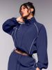 Trendy Contrast-Trim Women's Zip-Up Jacket & Jogger Pants Set – Streetwear Activewear (S-XL) | Lightweight Polyester For Summer_ecoleips.com