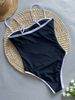 2025 New Sexy Splicing High Leg Cut Women Swimwear One Piece Swimsuit Female Monokini Padded Bather Bathing Suit Swim K5622_ecoleips.com