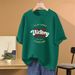 Retro Women's Oversized T-Shirt Loose Fit Short Sleeve Off-the-Shoulder Top for Summer Tummy Covering Style_ecoleips.com