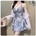 Women's Clothing Pure Sexy One Piece Swimsuit New Style Slimming Flattering Long Sleeves_ecoleips.com