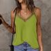 2025 Cross-Border European And American Fashion Lace Vest Solid Color Elegant Commuting V-Neck Camisole Women's Clothing_ecoleips.com