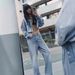 Rhinestone-Embellished Denim Jacket & High-Waisted Straight Jeans Set – Trendy Two-Piece Outfit For Women (XS/S/M/L, Blue)_ecoleips.com