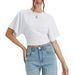 Women's Short Round Neck Pullover T-Shirt Korean Style Summer Top Versatile Solid Color Loose Fit New_ecoleips.com