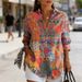 This Retro Bohemian-style Long-sleeved Shirt With Colorful Floral Patterns Is Fashionable, Versatile And Eye-catching_ecoleips.com