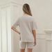 2026 Spring Short-sleeved Shorts Loose Casual Pit Strip Knitted Loungewear Maternity Wear_ecoleips.com