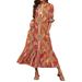 Cross-border Foreign Trade European And American Women's Clothing 2025 Spring . Mid-sleeve Printed_ecoleips.com