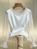 Women's Satin Pearl Neckline Sheer Mesh Blouse – Elegant See-Through Lace Top (S-XXL, Green/Black/White/Champagne Pink)_ecoleips.com