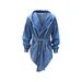 Women's Clothing Spring And Autumn New Waist Denim Windbreaker Long Sleeved Denim Women's Jacket Of The Cardigan Mid Length Cape 6331_ecoleips.com
