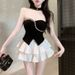 2025 Summer New Sweet And Spicy Style Off-Shoulder Tube Top Vest + Versatile Pleated Cake Short Skirt Two-Piece Set For_ecoleips.com