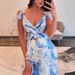 Women's Clothing Sexy New Sexy V Neck Backless Ruffled High Slit Suspender Skirt_ecoleips.com