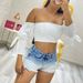 Europe And The United States Summer Gradient Denim Shorts Women's High Waist Thin Rough Edge Hot Pants_ecoleips.com