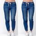 Aria Basics European American Cross-border Slim-fit Women's Jeans With Elastic Waistband, Casual Style, Slimming Effect For_ecoleips.com