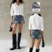 Women's High-Waisted Retro Distressed Embroidered Denim Mini Skirt Slimming Bodycon Sexy Cross-Border Exclusive_ecoleips.com