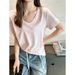2026 New Loose V-Neck Short-Sleeve For Women, Summer Plus Size Tee With A High-End Feel, Tummy-Covering T-Shirt_ecoleips.com