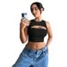 Voya 2026 Spring/summer New Women's Sexy Hollow Tank Top Slim Fit Ultra Short Crop Top With Exposed Navel_ecoleips.com