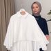 Verve Muslim Women's Abaya Stand Collar Waist-Cinching Dress With Shawl Two-Piece Set (Headscarf Not Included) MSL281_ecoleips.com