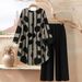 Women's Polka Dot Print Two Piece Set Elegant Casual Loose Fitting Long Sleeved Top with Pants for Spring/Summer_ecoleips.com