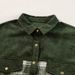 Women's Corduroy Checkered Blazer With Color Blocking - Long Sleeve Statement Jacket With Polo Collar (S-XL)_ecoleips.com