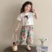 New Outfit Girls, Thin Short Sleeve And Long Pants, Casual Summer Wear For Girls_ecoleips.com
