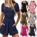 Women's Summer Wide Leg Short Jumpsuit, Loose Fit Sleeveless Romper With V-Neck_ecoleips.com