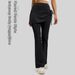 Juyitang Women's Wrinkled Flared Skirt Pants Hip Lifting Yoga Sportswear Slightly Flared Fake Two Piece Raised Waist_ecoleips.com