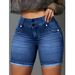 Women's Stretch Denim Shorts Casual Double Button Trendy New Style_ecoleips.com
