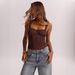 Elegant Fishtail Bra Polka Dot Print Underwire Women's Top For Parties Dates_ecoleips.com