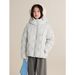 girl Girl Girls' 90% White Duck Down Jacket 2025 Winter New Children's Large Check Three-Proof Hooded Warm Loose Coat_ecoleips.com