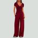 Women's Wide Leg Pants Suit Short Sleeved Sportswear Two Piece Set American Style For Spring Autumn Casual And Commuting_ecoleips.com