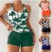 Women's Tankini Swimsuit Set With Coconut Print – High-Waisted Bikini Bottom & Comfortable Swim Top (Trendy & Flattering)_ecoleips.com